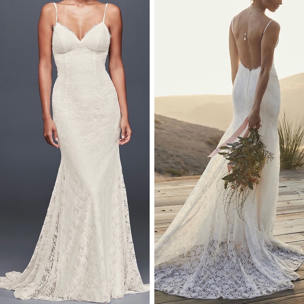 NWT (MSRP $499) David’s Bridal wedding dress style WG3827 size 4 Ivory
